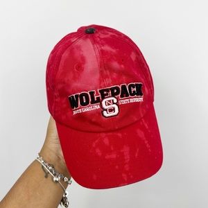NC State Wolfpack Custom Upcycled Bleached Dad Hat OS